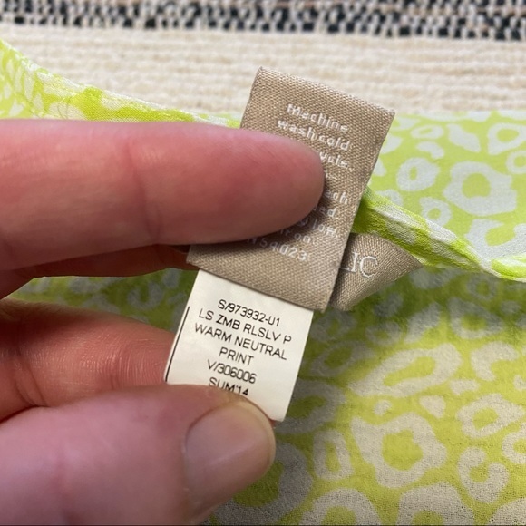 Banana Republic neon yellow animal print sheer button down shirt - Picture 13 of 14